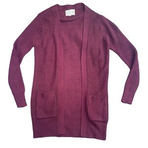 Ambiance (PacSun) maroon long length open cardigan size S